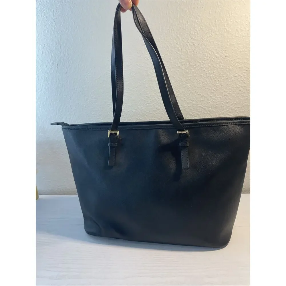 Michael Kors Saffiano Black Tote Bag Purse Carry-all Travel Bag